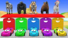 Long Slide Game with Cow Elephant Gorilla Hippopotamus Tiger 3d Animal Game Funny 3d Animals - Videoclip.bg