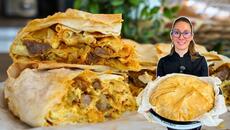 Сочна ДИПЛЕНА БАНИЦА със свинско месо и праз лук - Videoclip.bg