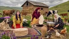 Daily Rustic Life in IRAN | Cooking Loobia Polo & Caring for Barn and Cows - Videoclip.bg