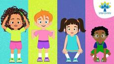 Head Shoulders Knees and Toes | Sing & Dance Along for Children | Yoga Music for Kids by Yoga Guppy - Videoclip.bg
