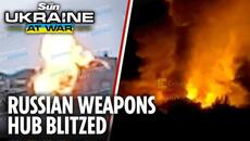 Watch moment Ukraine's attack drones blow up a massive Russian ammo dump in Donetsk - Videoclip.bg