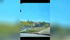 Камион преминава през мантинелата и връхлита в насрещното на АМ "Струма" България 2026 г. - Videoclip.bg