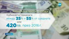 Кабинетът предлага минималната заплата да е между 35 и 55% от средната - Videoclip.bg