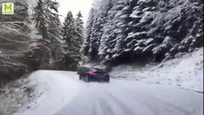 С Audi R8 на планинска снежна покривка - Videoclip.bg