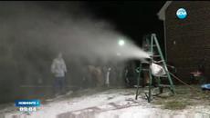 Той превърна двора си в писта! 15-годишен сам си направи машина за сняг - Videoclip.bg