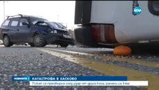 Кола се преобърна в Хасково, няма жертви като по чудо - Videoclip.bg