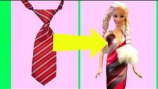 DIY Barbie Dresses out of tie Making Easy No Sew Clothes for Barbies Creative Fun for Kid devlin fox - Videoclip.bg