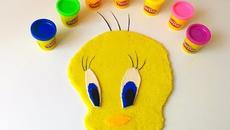 LEARN COLORS WITH KINETIC SAND AND PLAY-DOH TWEETY CARTOON (Nursery Rhymes for Kids) - Videoclip.bg