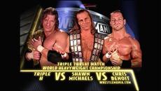 Chris Benoit vs Triple H vs Shawn Michaels (World Heavyweight Championship WrestleMania XX) 1/2 - Videoclip.bg