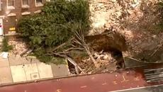See SkyTeam 11's view of the sinkhole on East North Avenue - Videoclip.bg