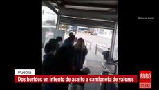 Balacera en Puebla tras intento de asalto a camioneta de valores - A Las Tres - Videoclip.bg