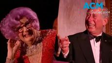 Dame Edna Everage leaves King Charles & Camilla in hysterics - Videoclip.bg