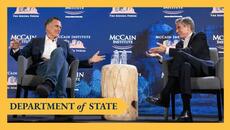 Secretary Blinken participates in a keynote conversation at the McCain Institute - Videoclip.bg