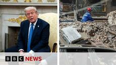 President Trump says US is 'putting a lot of pressure' on Russia and Ukraine | BBC News - Videoclip.bg