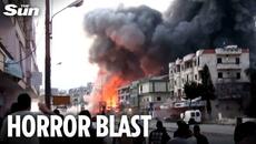 Building EXPLODES metres from crowd in Israeli strike on Lebanon - Videoclip.bg