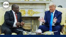 Trump confronts South Africa's president, shows purported evidence of white farmer genocide - Videoclip.bg