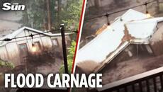 Moment US house SWEPT away in seconds in devastating New Mexico floods - Videoclip.bg