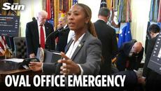 Shock moment man collapses yards from Donald Trump in the Oval Office during health announcement - Videoclip.bg