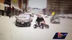 Щураци-Каскадьори с АTV уловени в кадър на репортер се блъскат в джип по време на снежна буря - Videoclip.bg